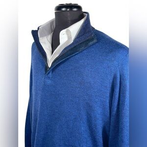 Vineyard Vines Blue Merino Wool 1/4 Zip SweaterSz L